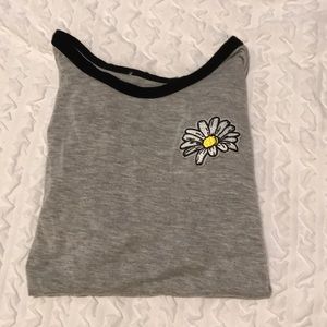 Grey Sunflower Crop Top!!